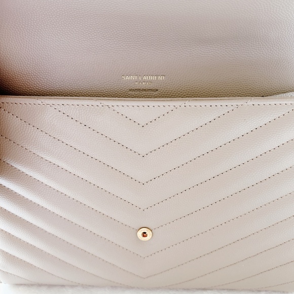 Authentic YSL New Pouch Monogram clutch bag Dark beige - Picture 4 of 9